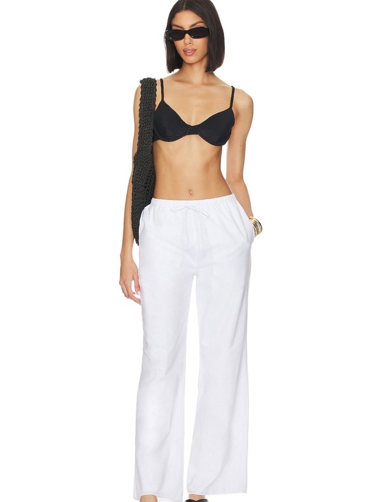 SNDYS. Pants - SNDYS x Revolve Women’s White Drawstring Linen Pants